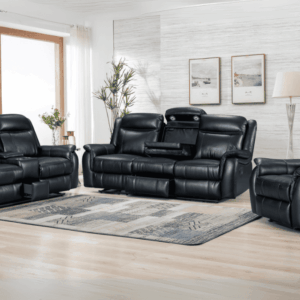Merlin Recliner Lounge Suite - Black